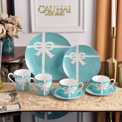 Maison Couture - Gift Set 2 Tách Trà Élégance Turquoise Ribbon 4Pcs-SET BÌNH TRÀ-CẬU HAI HOME DECOR