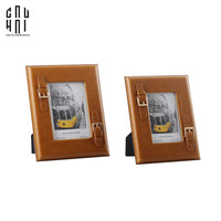 Maison Couture - Set 2 Khung Ảnh Da Bê Signature Burnt-O Lux Leather Belt 6" 7"-CẬU HAI HOME DECOR