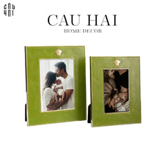 Maison Couture - Set 2 Khung Ảnh Da Cadre Cuir Vert Mousse Élégance-KHUNG ẢNH-CẬU HAI HOME DECOR