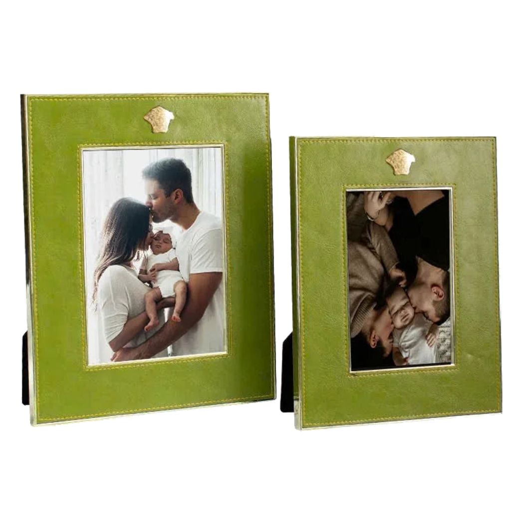 Maison Couture - Set 2 Khung Ảnh Da Cadre Cuir Vert Mousse Élégance - CẬU HAI HOME DECOR