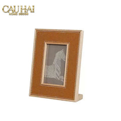 Maison Couture - Set 2 Khung Ảnh Gỗ Cadre Équestre en Cuir Cognac-KHUNG ẢNH-CẬU HAI HOME DECOR