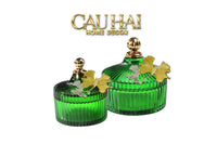 Maison Couture - Set 2 Lọ Kẹo Thuỷ Tinh Papillon Émeraude Royale-Lọ kẹo Canister Bonbonnière-CẬU HAI HOME DECOR