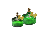 Maison Couture - Set 2 Lọ Kẹo Thuỷ Tinh Papillon Émeraude Royale-Lọ kẹo Canister Bonbonnière-CẬU HAI HOME DECOR-CẬU HAI HOME DECOR