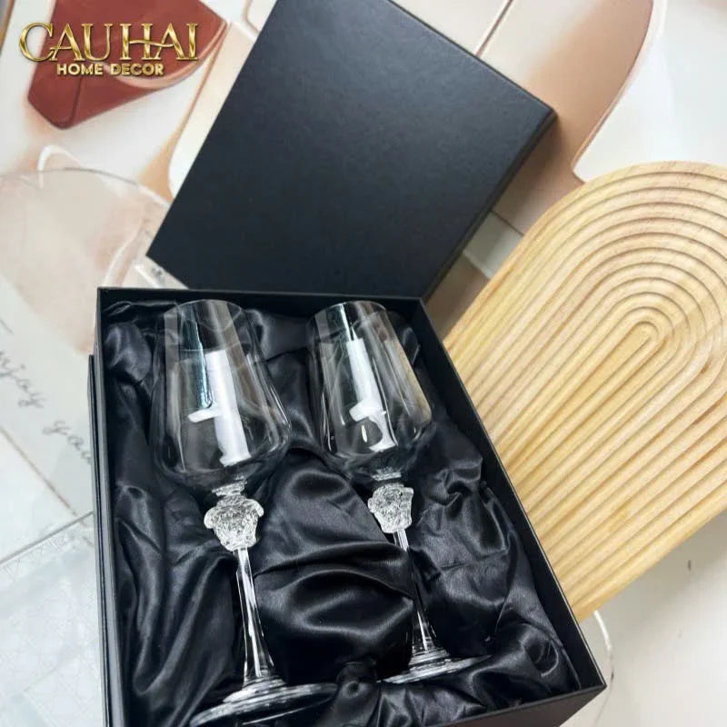 Maison Couture - Set 2 Ly Medusa Firma Lusso 476Ml Vino Rosso Glasses Full Box-LY THỦY TINH-CẬU HAI HOME DECOR