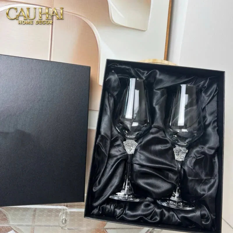 Maison Couture - Set 2 Ly Medusa Firma Lusso 476Ml Vino Rosso Glasses Full Box-LY THỦY TINH-CẬU HAI HOME DECOR