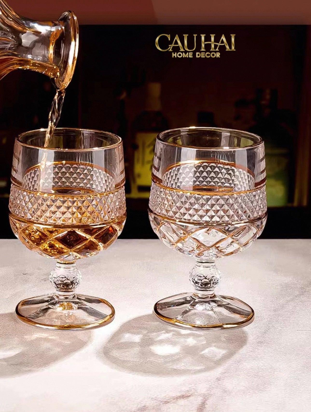 Maison Couture - Set 2 Ly Pha Lê D'Or Walter Goblet Cristalleries Glasses 250Ml - CẬU HAI HOME DECOR