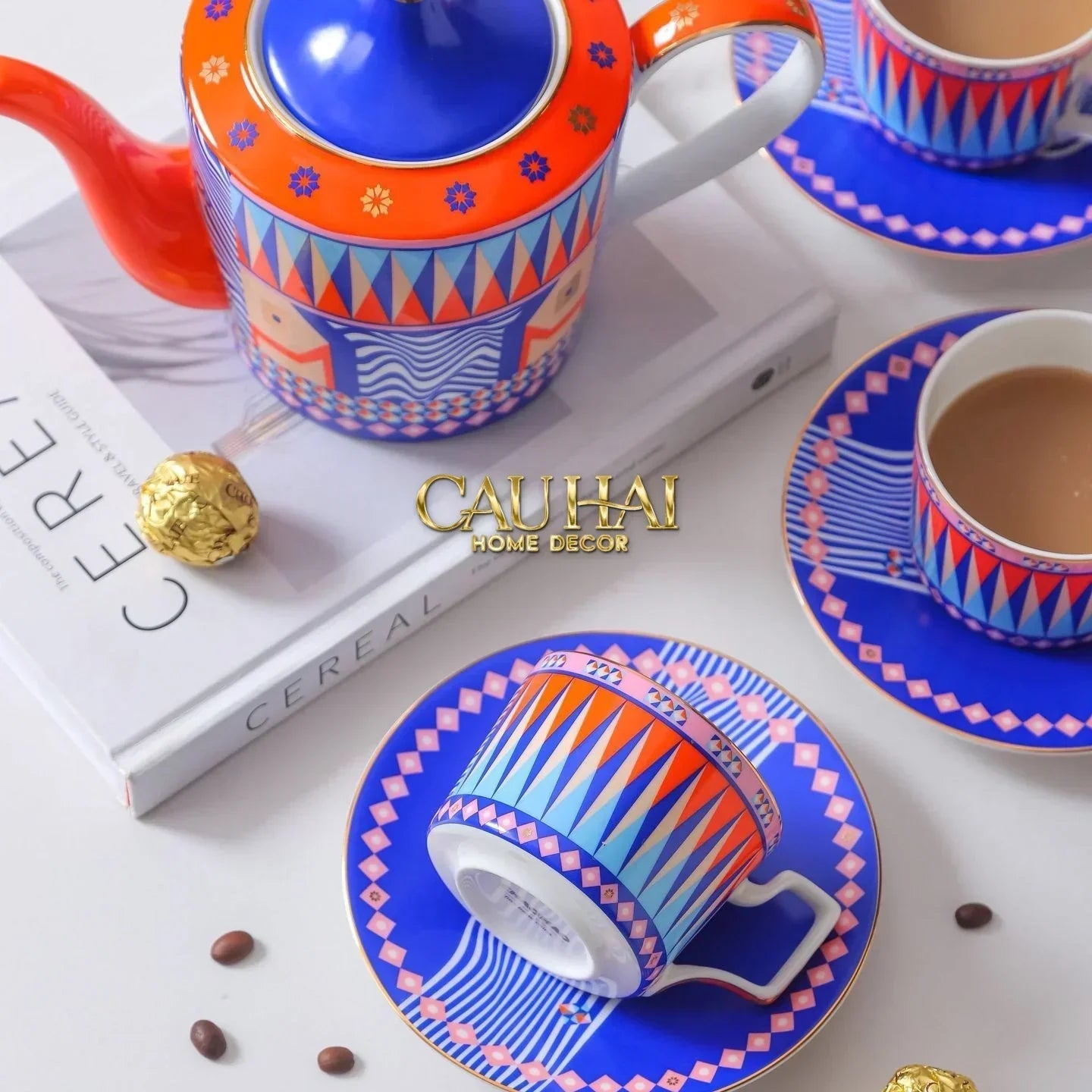 Maison Couture – Gift Set Bình Trà 6 Tách - Prismatique Royale Arlequin 13pcs.-SET BÌNH TRÀ-CẬU HAI HOME DECOR