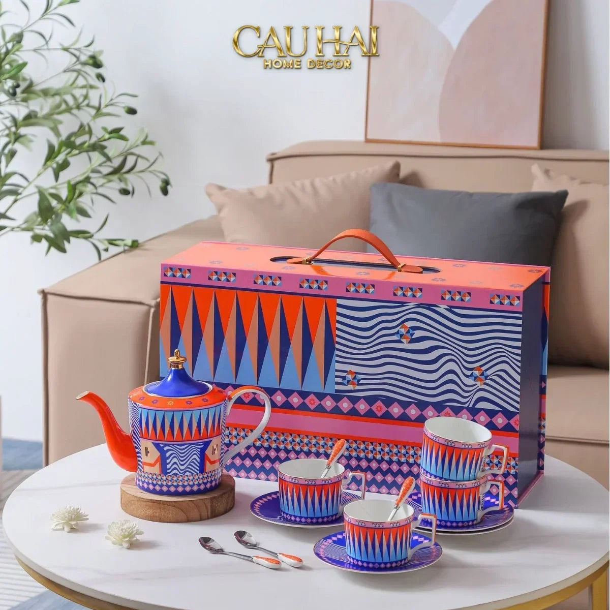 Maison Couture – Gift Set Bình Trà 6 Tách - Prismatique Royale Arlequin 13pcs.-SET BÌNH TRÀ-CẬU HAI HOME DECOR