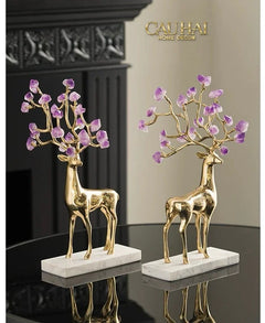 Maison Couture - Set 2 Tượng Hươu Đồng Omega Améthyste Les Sentinelles De La Forêt-TƯỢNG TRANG TRÍ-CẬU HAI HOME DECOR