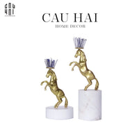 Maison Couture - Set 2 Tượng Ngựa Royal Horse Blue Quartz-TƯỢNG TRANG TRÍ-CẬU HAI HOME DECOR