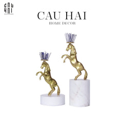 Maison Couture - Set 2 Tượng Ngựa Royal Horse Blue Quartz-TƯỢNG TRANG TRÍ-CẬU HAI HOME DECOR