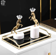 Maison Couture - Set 2 Tượng Ngựa Royal Horse Blue Quartz-CẬU HAI HOME DECOR
