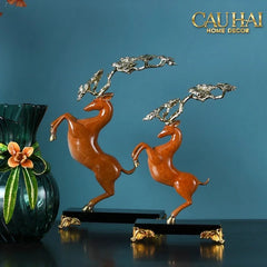 Maison Couture - Set 2 Tượng Thiên Gạc Hươu Les Cerfs Jumeaux à la Ramure Divine 37/44-TƯỢNG TRANG TRÍ-CẬU HAI HOME DECOR