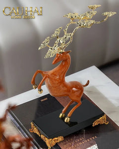 Maison Couture - Set 2 Tượng Thiên Gạc Hươu Les Cerfs Jumeaux à la Ramure Divine 37/44-TƯỢNG TRANG TRÍ-CẬU HAI HOME DECOR