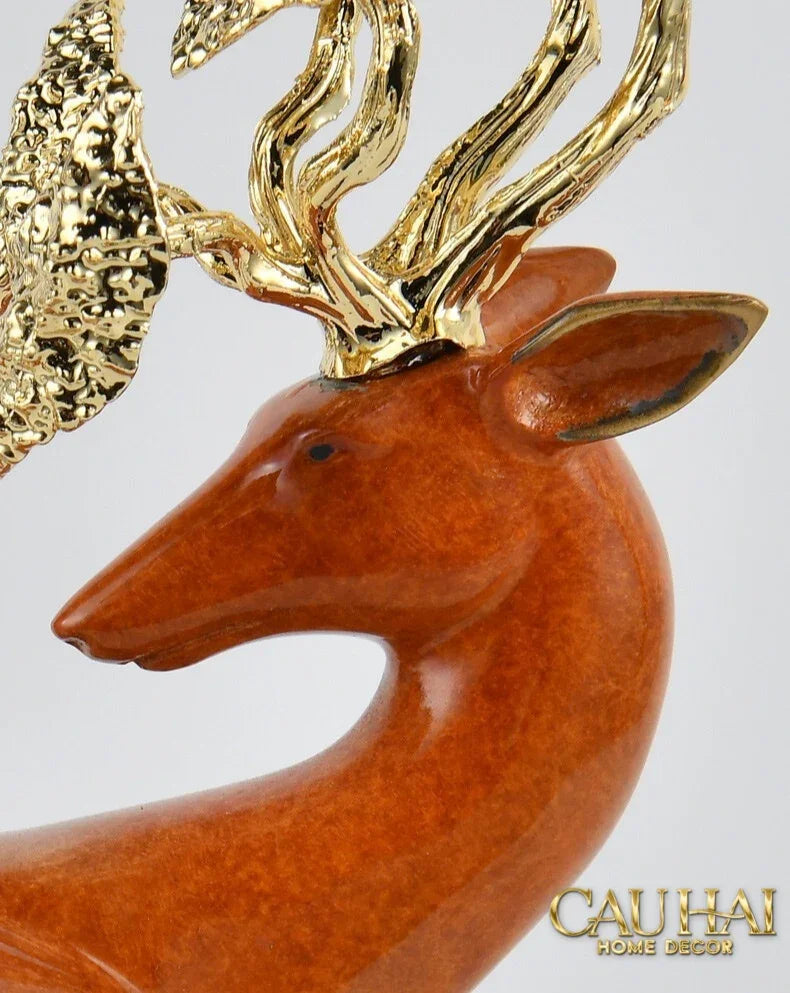 Maison Couture - Set 2 Tượng Thiên Gạc Hươu Les Cerfs Jumeaux à la Ramure Divine 37/44-TƯỢNG TRANG TRÍ-CẬU HAI HOME DECOR