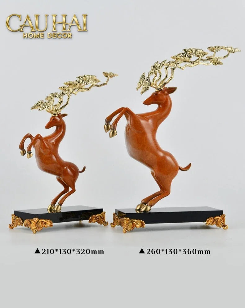 Maison Couture - Set 2 Tượng Thiên Gạc Hươu Les Cerfs Jumeaux à la Ramure Divine 37/44-TƯỢNG TRANG TRÍ-CẬU HAI HOME DECOR