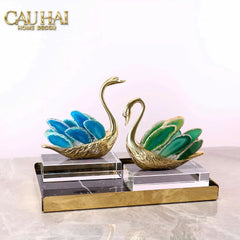 Maison Couture - Set 2 Tượng Thiên Nga Brasson Swan Gemstone - Ligne Cygne D’Amour-TƯỢNG TRANG TRÍ-CẬU HAI HOME DECOR