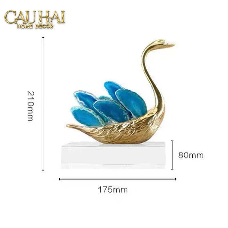 Maison Couture - Set 2 Tượng Thiên Nga Brasson Swan Gemstone - Ligne Cygne D’Amour-TƯỢNG TRANG TRÍ-CẬU HAI HOME DECOR