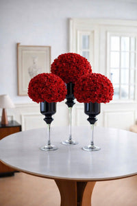 Maison Couture - Set 3 Bình Hoa Pha Lê Đen Chân Cao Allure Cristallerie Noire Rituel 40/50/60-BÌNH HOA-CẬU HAI HOME DECOR