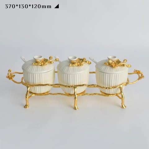Maison Couture - Set 3 Lọ Gia Vị Golden Brassob Branch Trilogy-Hoa Lụa-CẬU HAI HOME DECOR