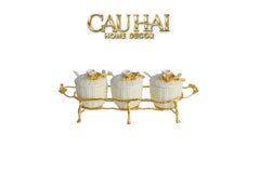 Maison Couture - Set 3 Lọ Gia Vị Golden Brassob Branch Trilogy-Hoa Lụa-CẬU HAI HOME DECOR