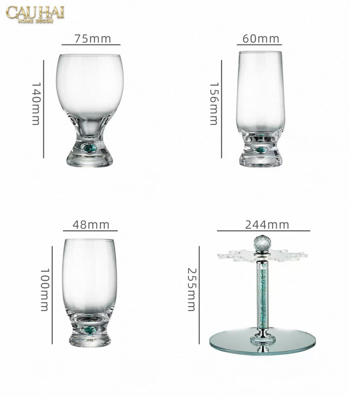 Giá Treo Ly Cyan Cristalleries Rack-LY THỦY TINH-CẬU HAI HOME DECOR