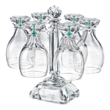 Maison Couture - Set 6 Ly Bia Thuỷ Tinh Glacier Cyan Gems Cristalleries Rack 370Ml-LY THỦY TINH-CẬU HAI HOME DECOR-CẬU HAI HOME DECOR