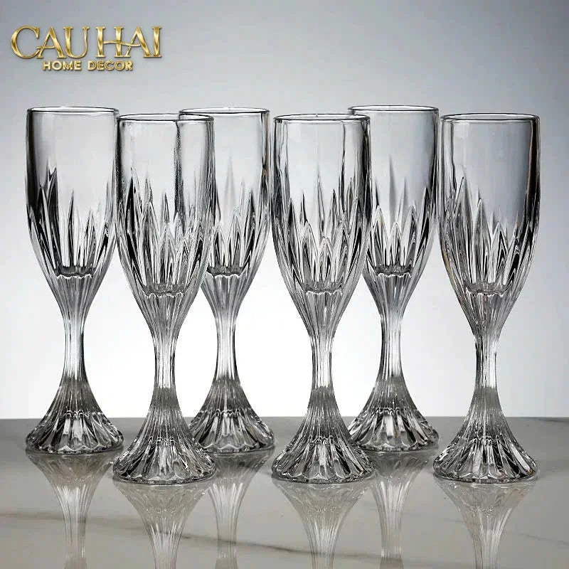 Maison Couture - Set 6 Ly Pha Lê Champane Facetté Éclat Cristalleries Champagne Glasses 170ml-LY THỦY TINH-CẬU HAI HOME DECOR