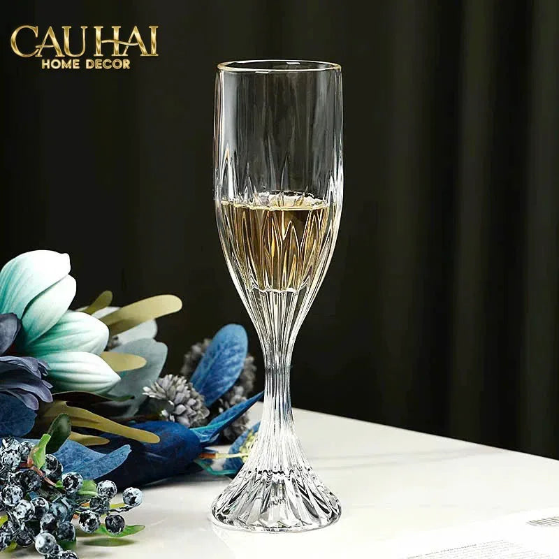 Maison Couture - Set 6 Ly Pha Lê Champane Facetté Éclat Cristalleries Champagne Glasses 170ml-LY THỦY TINH-CẬU HAI HOME DECOR