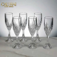 Maison Couture - Set 6 Ly Pha Lê Champane Facetté Éclat Cristalleries Champagne Glasses 170ml-LY THỦY TINH-CẬU HAI HOME DECOR