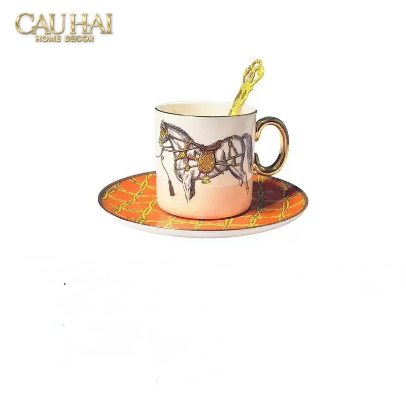 Maison Couture - Set Bình Trà 4 Tách La Selle Royale H Class Tea Set Orange Harnais 19pcs-SET BÌNH TRÀ-Đối tác tại Trung Quốc theo từng đơn đặt hàng-CẬU HAI HOME DECOR
