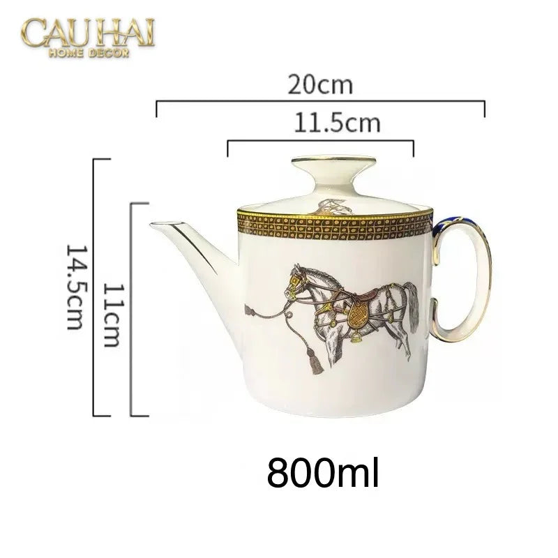 Maison Couture - Set Bình Trà 4 Tách La Selle Royale H Class Tea Set Orange Harnais 19pcs-SET BÌNH TRÀ-Đối tác tại Trung Quốc theo từng đơn đặt hàng-CẬU HAI HOME DECOR