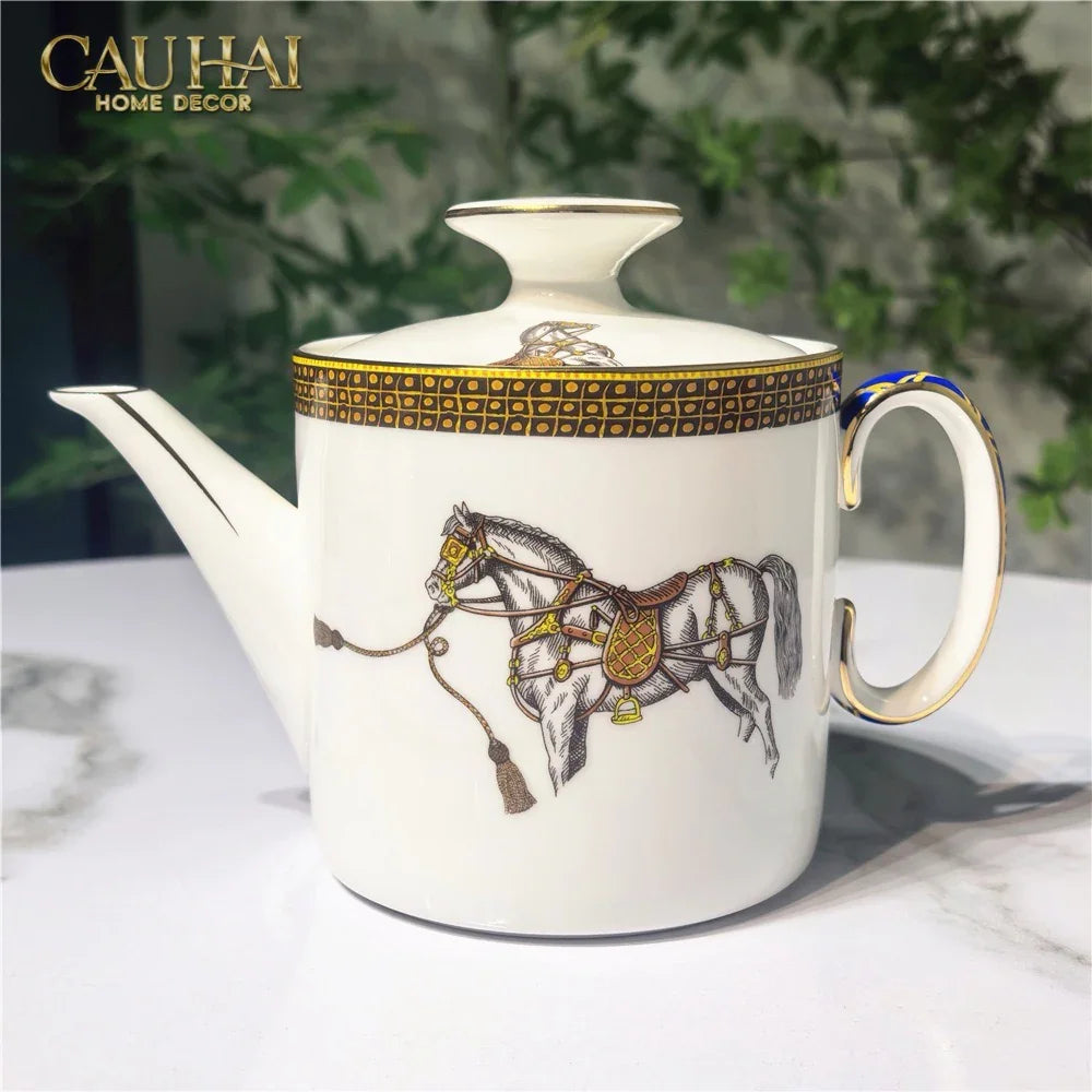Maison Couture - Set Bình Trà 4 Tách La Selle Royale H Class Tea Set Orange Harnais 19pcs-SET BÌNH TRÀ-Đối tác tại Trung Quốc theo từng đơn đặt hàng-CẬU HAI HOME DECOR