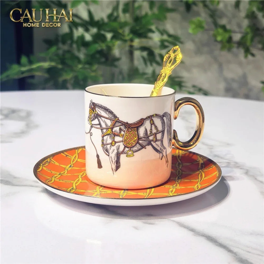 Maison Couture - Set Bình Trà 4 Tách La Selle Royale H Class Tea Set Orange Harnais 19pcs-SET BÌNH TRÀ-Đối tác tại Trung Quốc theo từng đơn đặt hàng-CẬU HAI HOME DECOR