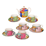 Maison Couture - Set Bình trà 6 tách H Class Signature Serpentine Équestre 13pcs Tea Set