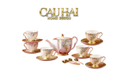 Maison Couture - Set Bình Trà 6 Tách Hoàng Kim Hưng Vượng Oriental Héritage Tea Set 15pcs-SET BÌNH TRÀ-CẬU HAI HOME DECOR