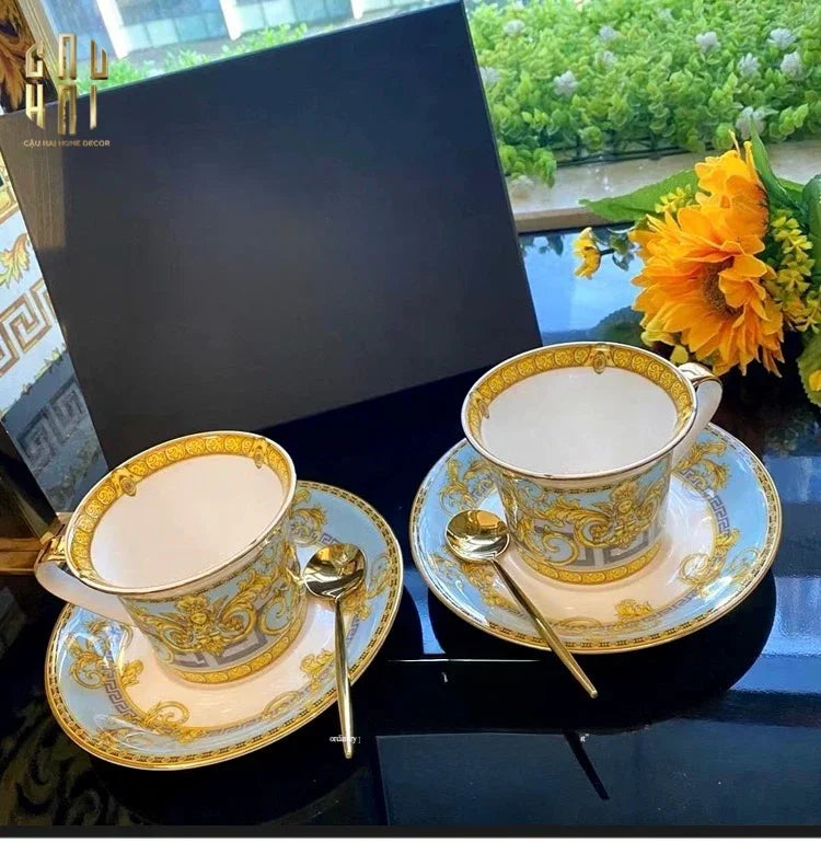 Maison Couture - Set Bình Trà Blue Barocco Prestige Gala Full Box - CẬU HAI HOME DECOR