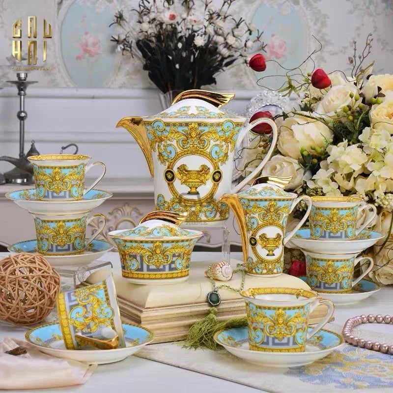 Maison Couture - Set Bình Trà Blue Barocco Prestige Gala Full Box - CẬU HAI HOME DECOR