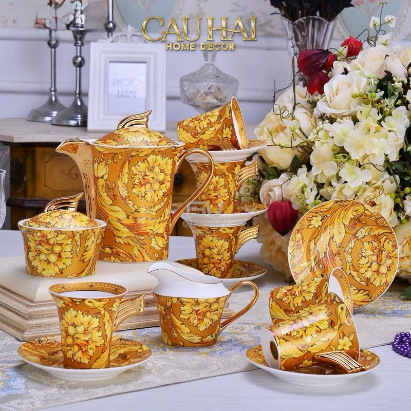 Maison Couture - Set Bình Trà / Cà Phê 15pcs Signature Barocco Gold Spéciale Tea/Coffee Set-CẬU HAI HOME DECOR