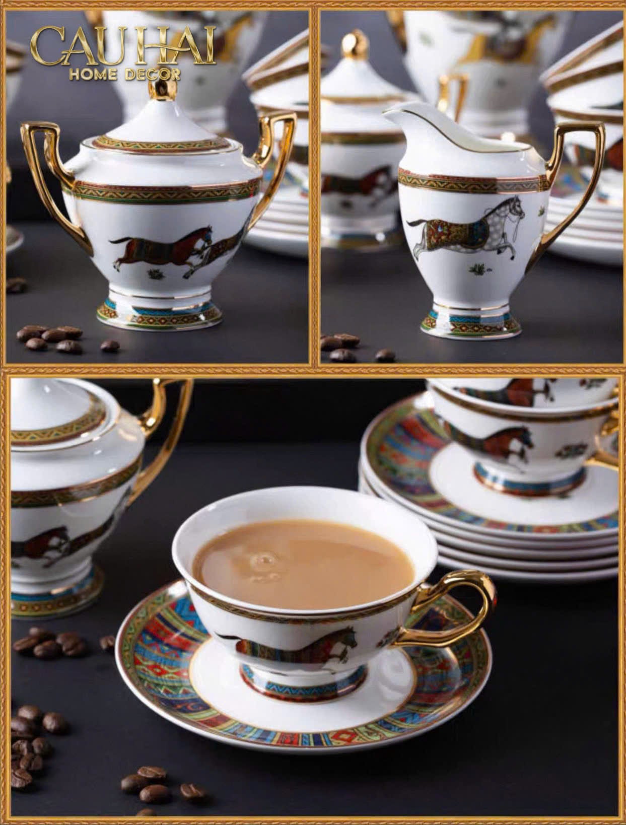 Maison Couture - Set Bình Trà Cà Phê Oriental Équestre Héritage Tea & Coffee Set | 15pcs - CẬU HAI HOME DECOR