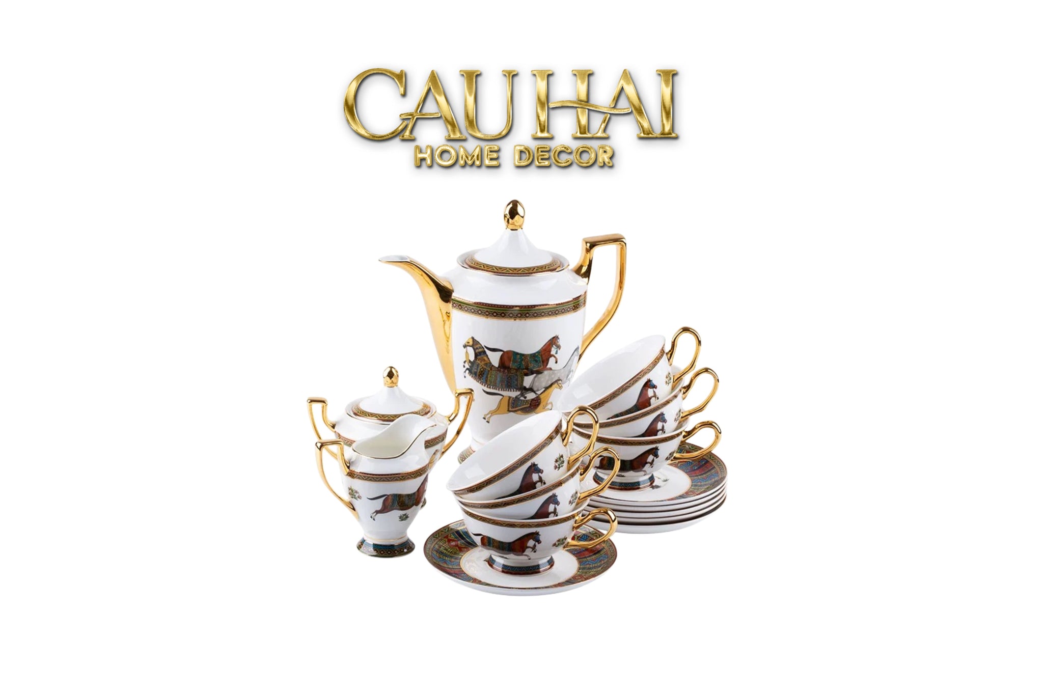 Maison Couture - Set Bình Trà Cà Phê Oriental Équestre Héritage Tea & Coffee Set | 15pcs - CẬU HAI HOME DECOR