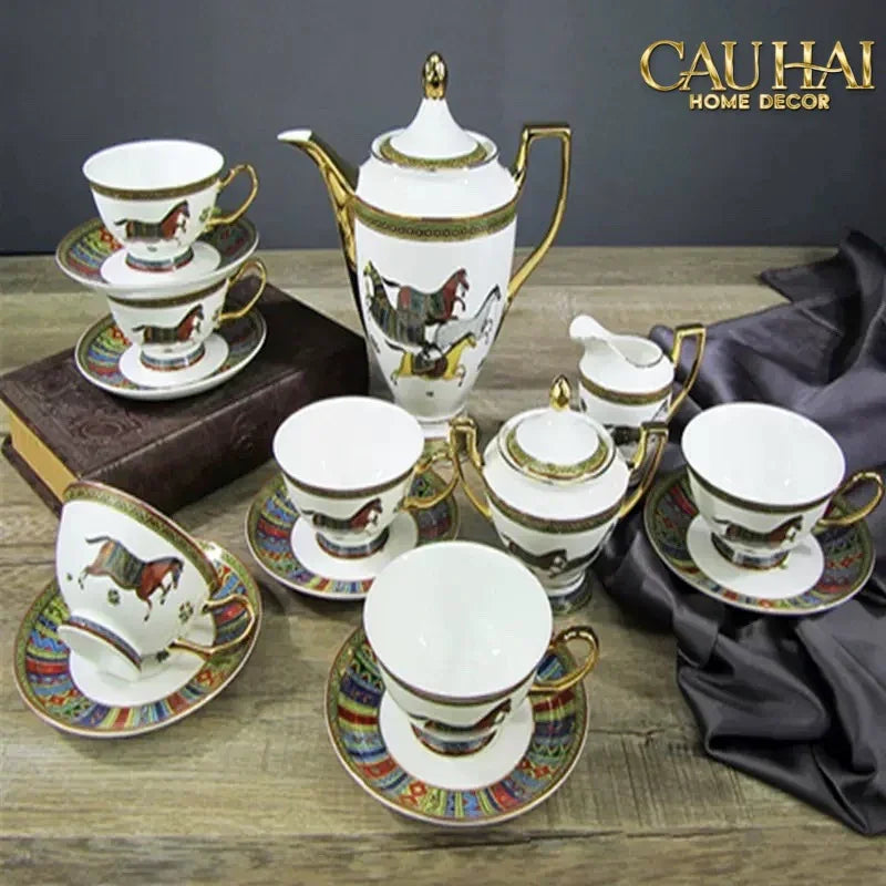 Maison Couture - Set Bình Trà Cà Phê Oriental Équestre Héritage Tea & Coffee Set | 15pcs-SET BÌNH TRÀ-CẬU HAI HOME DECOR