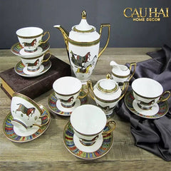 Maison Couture - Set Bình Trà Cà Phê Oriental Équestre Héritage Tea & Coffee Set | 15pcs-SET BÌNH TRÀ-CẬU HAI HOME DECOR