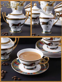 Maison Couture - Set Bình Trà Cà Phê Oriental Équestre Héritage Tea & Coffee Set | 15pcs-SET BÌNH TRÀ-CẬU HAI HOME DECOR
