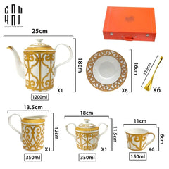 Maison Couture - Set Bình Trà H Class Soleil Éclat Privé 21Pcs - Leather Box-SET BÌNH TRÀ-CẬU HAI HOME DECOR