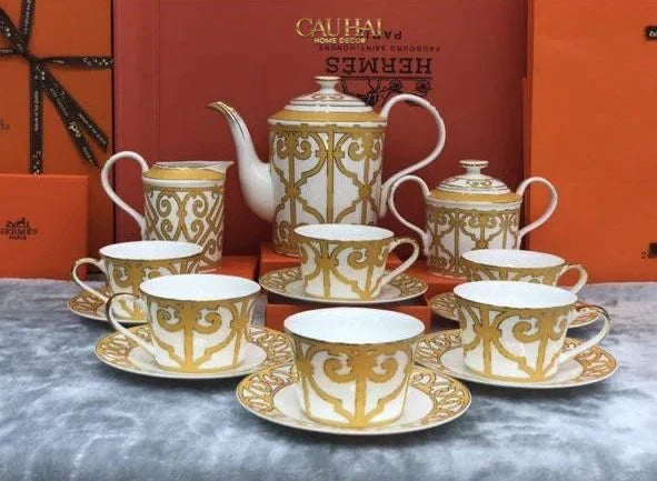 Maison Couture - Set Bình Trà H Class Soleil Éclat Privé 21Pcs - Leather Box-SET BÌNH TRÀ-CẬU HAI HOME DECOR