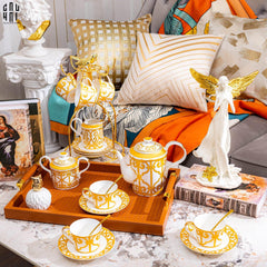 Maison Couture - Set Bình Trà H Class Soleil Éclat Privé 21Pcs - Leather Box-SET BÌNH TRÀ-CẬU HAI HOME DECOR