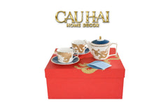 Maison Couture - Set Bình Trà Long Phụng 6 Tách - Dynasty Eternal Ascendant Guardian Dou 13Pcs-BỘ BÌNH TRÀ-CẬU HAI HOME DECOR