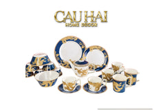 Maison Couture - Set Bình Trà Long Phụng 6 Tách - Dynasty Eternal Ascendant Guardian Dou 13Pcs-BỘ BÌNH TRÀ-CẬU HAI HOME DECOR