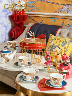 Maison Couture - Set Bình Trà Long Phụng 6 Tách - Dynasty Eternal Ascendant Guardian Dou 13Pcs-BỘ BÌNH TRÀ-CẬU HAI HOME DECOR